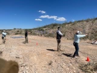 Shooters practicing at outdoor range during Veritus Shooting Group carbine training course