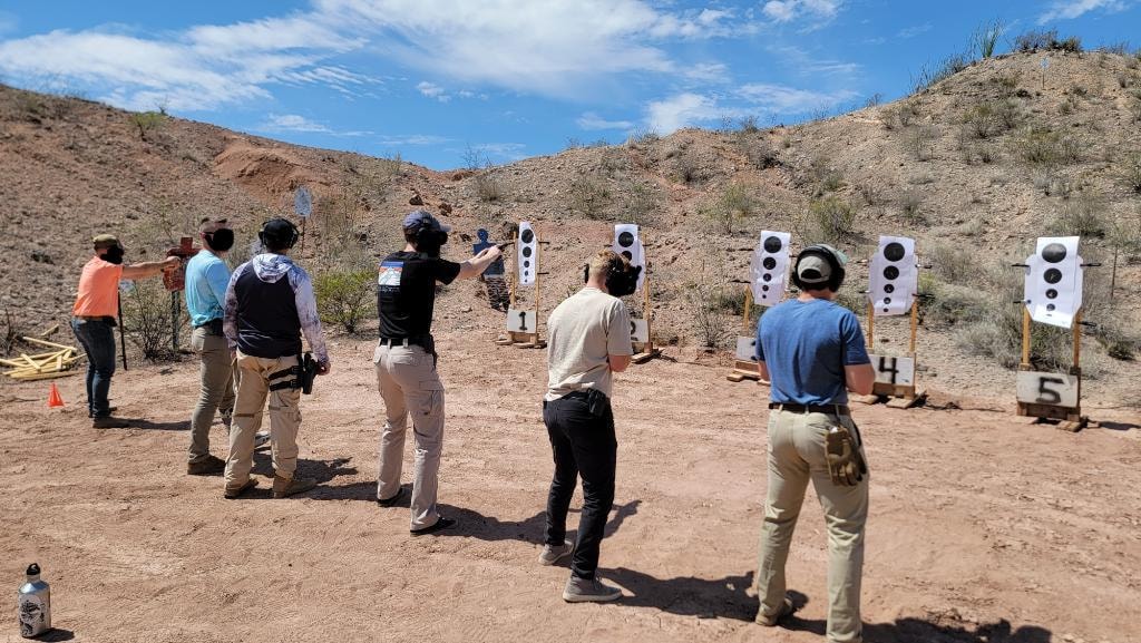 Tactical firearms training at Veritus Shooting Group desert range in greater Phoenix AZ